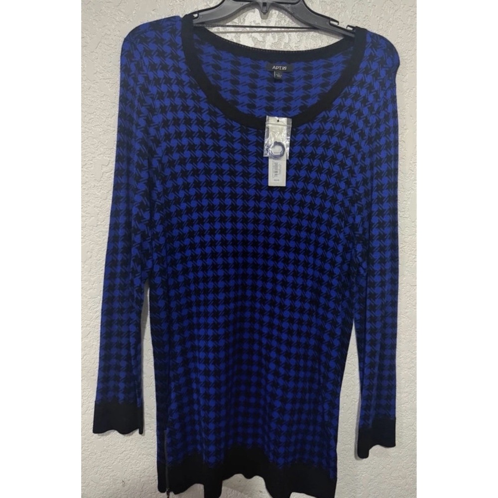 NWT Apt 9 Large Houndstooth Tunic Sweater Nice!